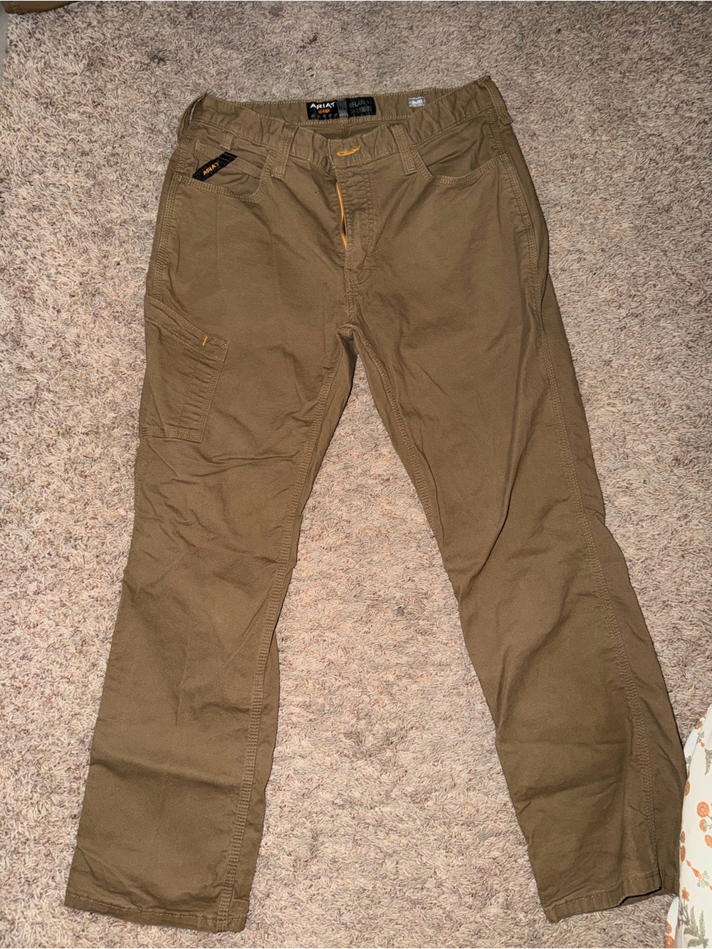Ariat Men’s Tan Cargo Work Pants with Utility Pockets